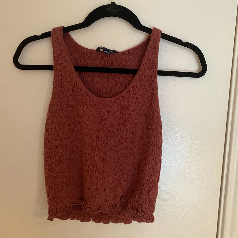 ruffled pink american eagle tank top size large